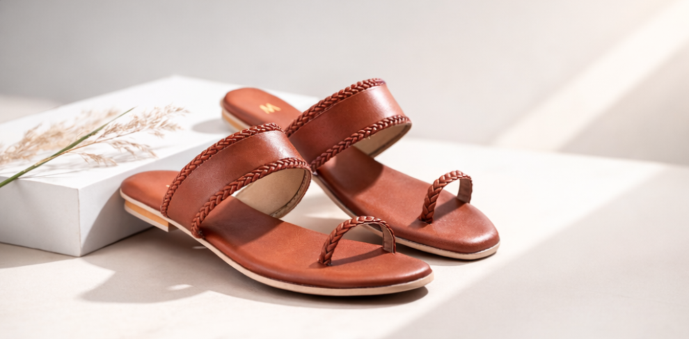 Women square toe braided flats